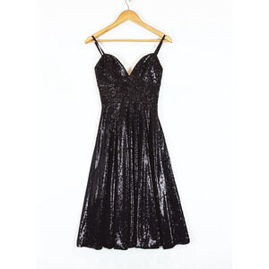 Dress The Population Womens Sequin Fit and Flare Dress XS Cocktail Holiday Party